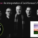 Members of Rocking Horse Music Club with an image of the album cover.